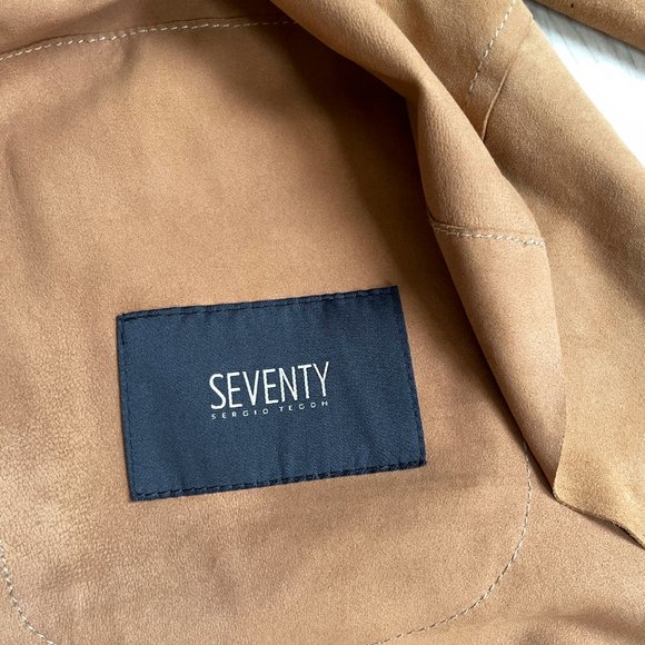 Seventy Sergio Tegon Suede Jacket Camel Size IT 44 US Medium - Picture 12 of 16